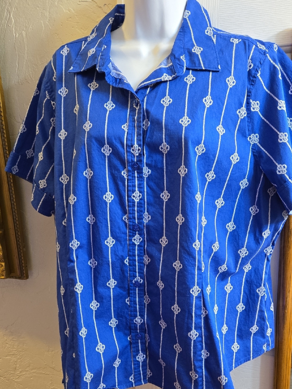 Liz Claiborne Short Sleeve Nautical Style Shirt Size XXL